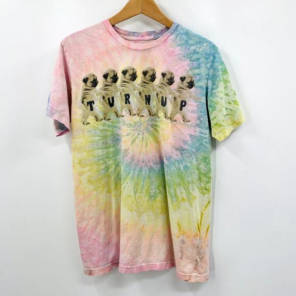 UNIF Pug Conga Line Turnup Tie Dye Tee - Picture 1 of 8